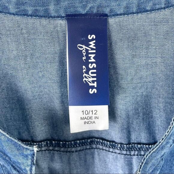 Swimsuits For All Tencel Blue Lace Up Cover Up Dress Size 10/12 - Picture 6 of 6